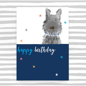 Happy Birthday Card, Scotty Dog