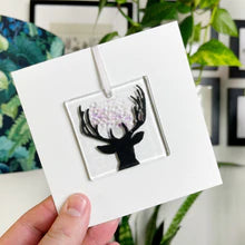 Fused Glass Card Stag