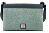 Harris Tweed Large Shoulder Bag, Turquoise Herringbone