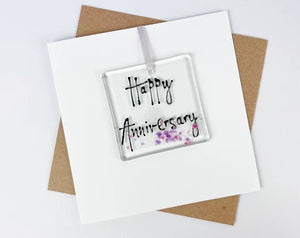 Fused Glass Card Happy Anniversary