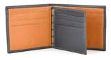 Leather Wallet With Notecase, Navy & Tan