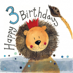 3 Year old Lion Birthday 3rd Card