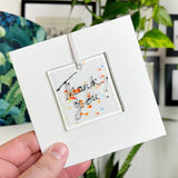 Fused Glass Card Thank You