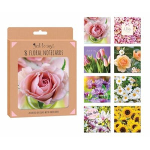 Box Of 8 Square Floral Notecards