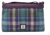Harris Tweed Large Shoulder Bag, Green & Purple Plaid