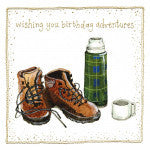 Flask & Boots Birthday Card