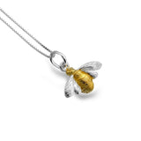Origins Bee With Gold Body Sterling Silver Pendant