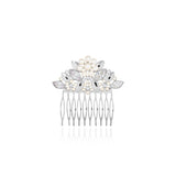 Happy Ever After Hair Accessories, Silver, Pearl And CZ Hair Comb