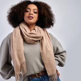 Thick Plain Scarf - Taupe