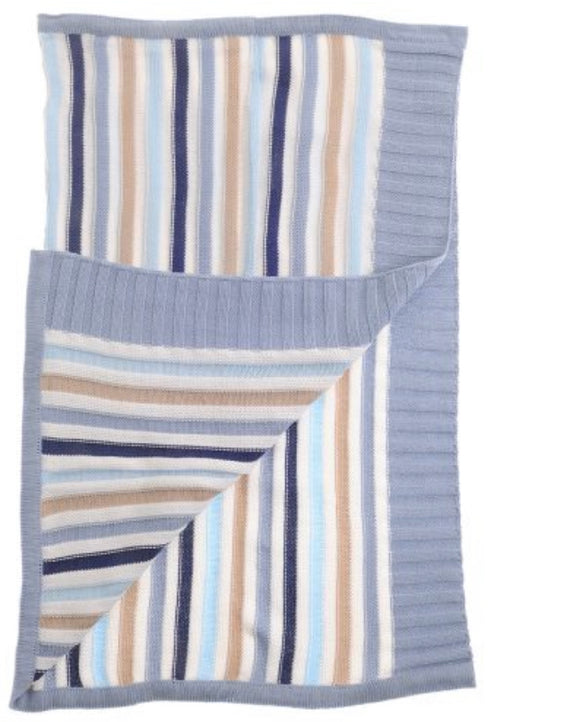 Blue & Beige Stripes Blanket