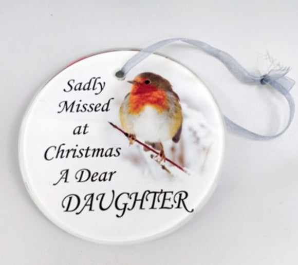 Glass Memorial Tree Hanger Decoration, Daughter