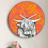Tartan Cow Wall Clock