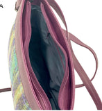Harris Tweed Large Shoulder Bag, Green & Purple Plaid