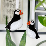 Fused Glass Puffin Decoration