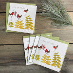 Three Robins Christmas Foliage Pack of Christmas Cards