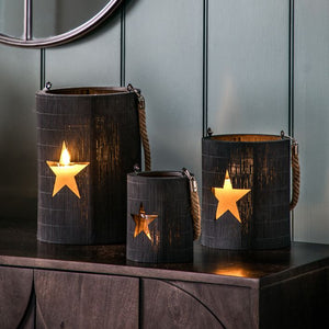 Midnight Star Lantern Large Bamboo 200x200x28