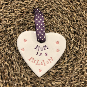 Ceramic Heart Mum In A Million