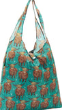 Eco Chic Foldable Highland Cow Teal Shopper