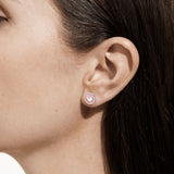 Perla Pink Mother Of Pearl Heart Stud Earrings