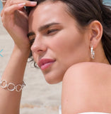 Sterling Silver Hoops, Origins Pebble