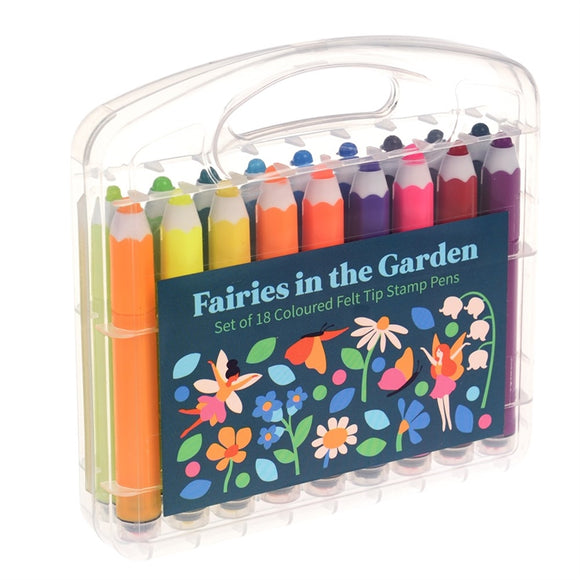 Fairies In The Garden Set Of Felt Stamp Pens