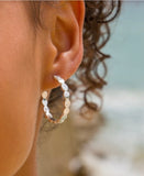 Sterling Silver Hoops, Origins Pebble