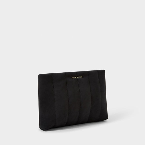 Black Kayla Quilted Clutch