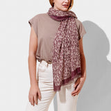 Outline Heart Scarf Pink