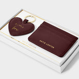 Plum Heart Keyring & Card Holder Set