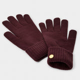 Plum Knitted Gloves