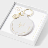 Birthstone Keyring April Rock Crystal