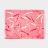 Tropical Leaf Scarf, Pink/White