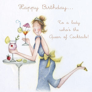 Happy Birthday To A Lady Who’s The Queen Of Cocktails. Card