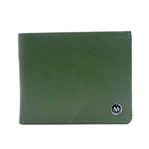 Italian Leather Slim Bifold Wallet, Olive