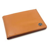 Italian Leather Slim Bifold Wallet, Tan