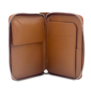 Italian Leather Zip Wallet, Tan