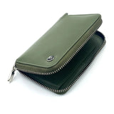 Italian Leather Zip Wallet, Olive